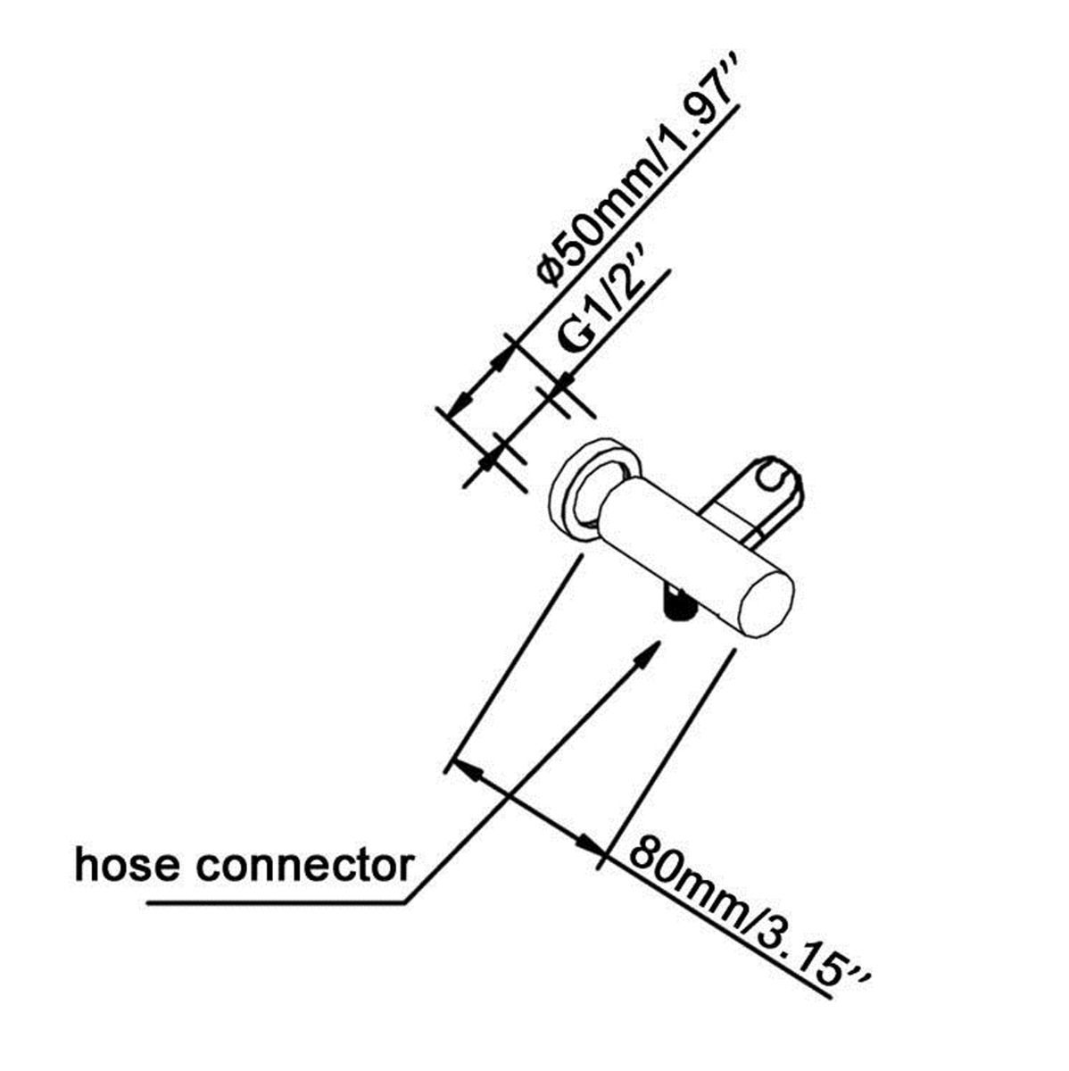 Pentro Chrome Round Shower Holder Wall Connector & Hose